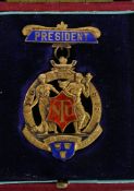 Silver gilt and enamel N.U.T. medal for the President of the Shropshire County Association.