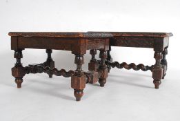 A pair of 19th century welsh oak barleyt