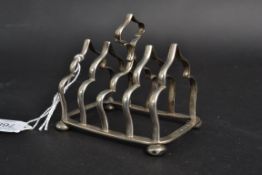 An Edwardian silver hallmarked toast rac