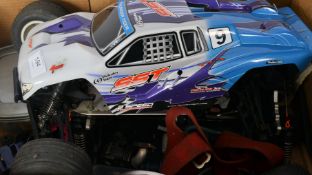 Two radio controlled engine driven cars