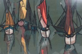 A large retro 1950's / 1960's framed and