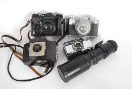 A collection of vintage cameras to inclu