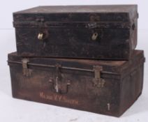 A 19th century military ebonised metal t