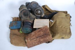 2 vintage military British issue gas mas