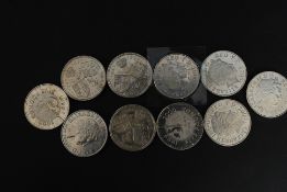 10x £5 English proof coins