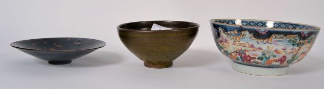 Two antique Chinese stoneware brown glaz