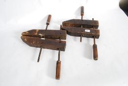 A vintage pair of Industrial wood workin