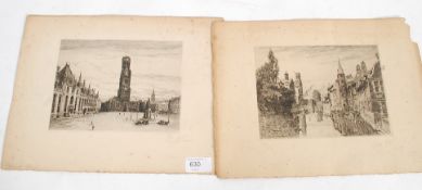 A pair of early 20th century lithograph