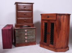 A shabby chic painted pedestal chest of