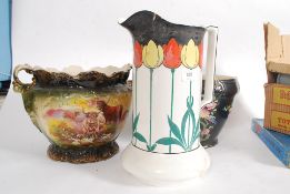 A Bristol Pountney Art Deco jug together