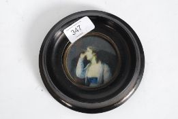 A 19th century miniature painting 3/4 po