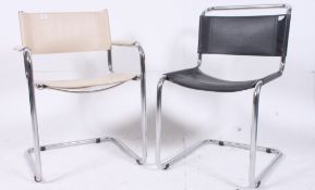 2 Italian retro modernist leather and ch