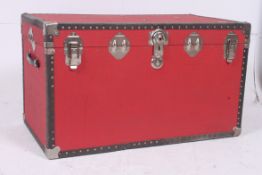 A large vintage steamer trunk hinges and