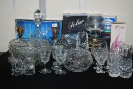 A good selection of crystal and cut glas