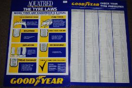 Two Goodyear tin tyre charts