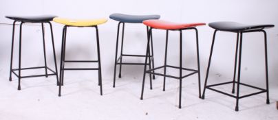 Five vintage retro vinyl topped tubular