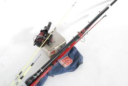 A collection of fishing rods and reels