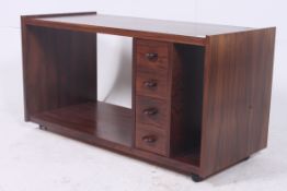 A retro 1970's Danish rosewood veneer lo