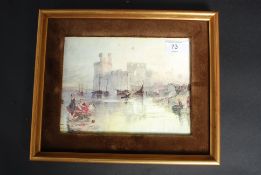 A Coalport ceramic framed plaque of Caer