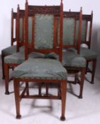 A set of 6 Edwardian Arts & Crafts oak d