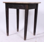 A Victorian country pine table raised on