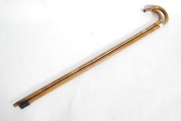 Two 20th century silver collar walking s