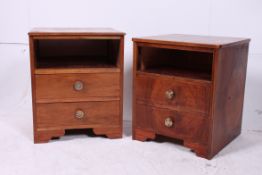 A pair of 1930's Art Deco walnut bedside