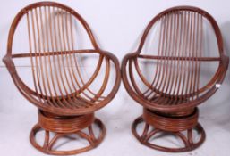 A pair of retro 20th century bamboo wood