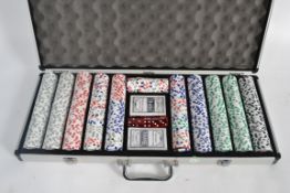 A cased poker set of modern construction