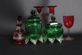 A  collection of colourted glass to incl
