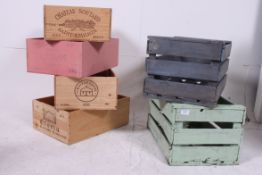 A stack of vintage 20th century  wooden