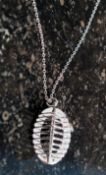 A white metal 925 silver necklace with c