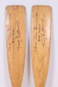 A pair of wooden oars from Tony Bullimor