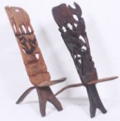 A pair of African tribal carved dug out