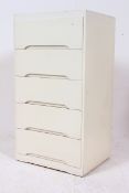 A 1970's retro painted white pedestal ch