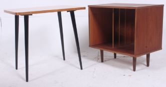 A retro 1970's Danish teak wood record c