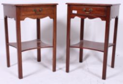 A pair of Edwardian mahogany bedside cab