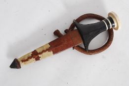 An African bone and lignum handled knife