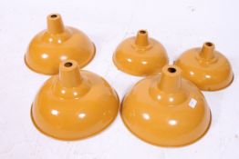 A set of 3 vintage Industrial yellow pai
