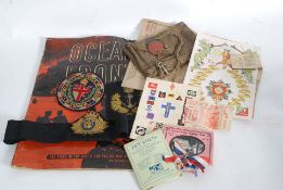 A box of assorted military ephemera and