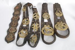A quantity of assorted vintage horse bra