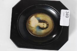 A 19th century miniature painting 3/4 po