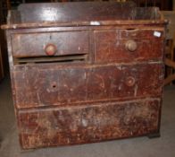 A Victorian pine country gallery top che