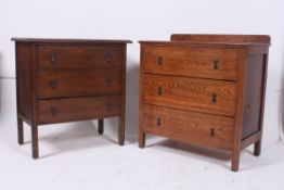 2 1930's oak chest of drawers. Both rais