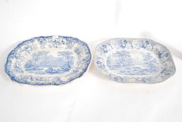 Two 19th century blue and white decorati