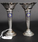 A pair of silver hallmarked fluted stem