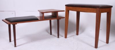 A retro 1970's telephone table raised on