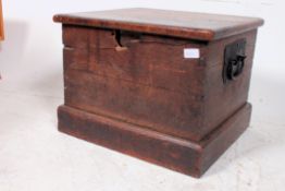 A 19th century elm blanket box chest tru