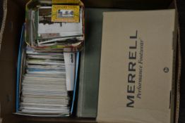EPHEMERA: Two shoe boxes of postcards, b