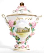 A Coalport commemorative floral encruste